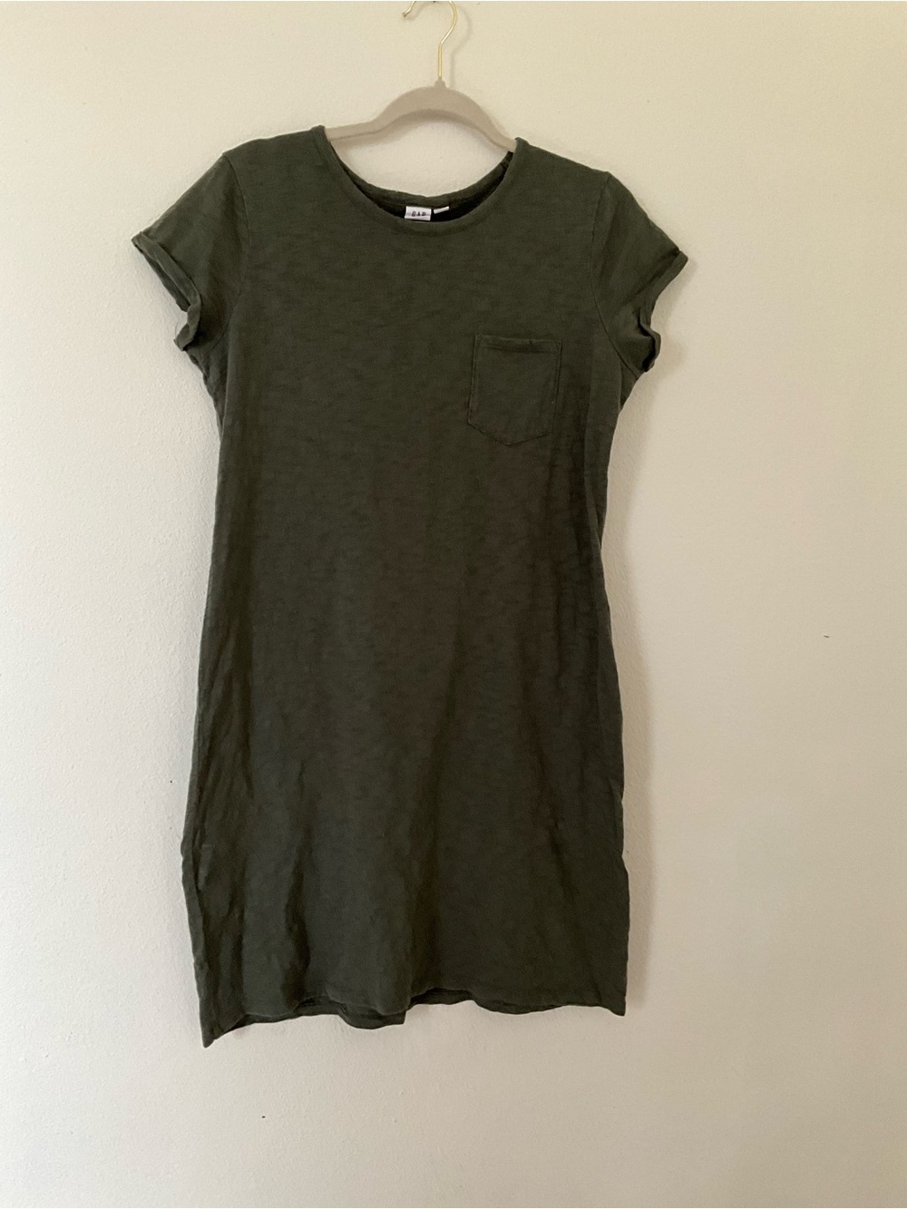GAP Olive Green Short Sleeve T-shirt Dress Fall Summer Medium